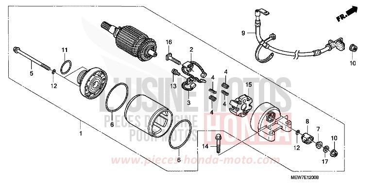 STARTING MOTOR for Deauville ABS PEARL CONCOURS BLACK (NHA65) from 2007